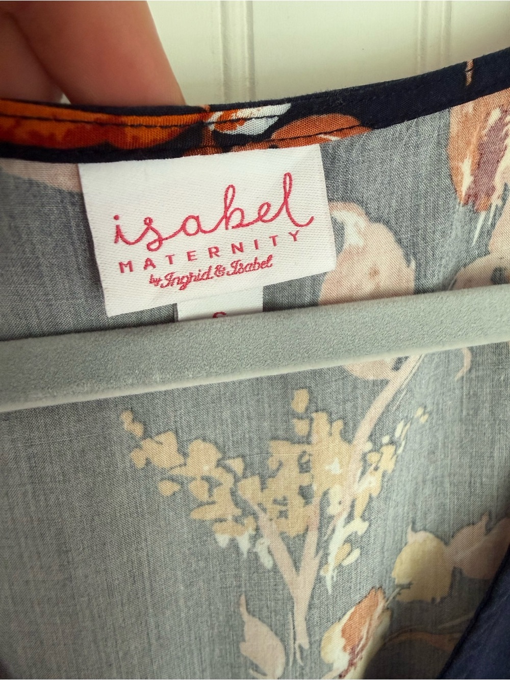 Isabel Maternity Ingrid & Isabel Floral Maxi Dress Navy Tie Waist Small - Picture 4 of 12